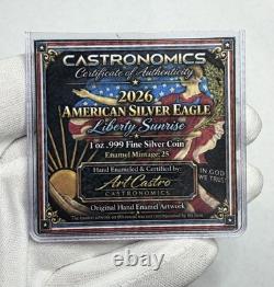 2026 Silver American Eagle Hand Enamel Liberty Sunsrise 1 oz. 999 Silver Coin