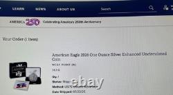 2026 US Mint Sealed Unopened Eagle Silver Enhanced Uncirculated 26EG OGP COA