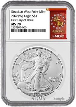 2026(W) Struck at West Point Mint American Silver Eagle First Day of Issue NGC