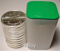 20 SILVER AMERICAN EAGLES, 2016, 1 Roll in U. S. Mint Tube, Nice, FREE SHIPPING