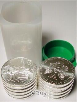 20 SILVER AMERICAN EAGLES, 2016, 1 Roll in U. S. Mint Tube, Nice, FREE SHIPPING