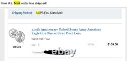 250th Anniversary United States Army American Eagle One Ounce Silver Proof Coin