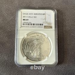 25 Anniversary 2011 American Silver Eagle NGC MS 69