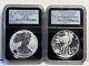 2 2013-w Silver Eagle 2-coin Set Early Releases Ngc Reverse Pr70 & Enhanced Ms70