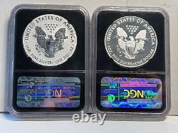 2 2013-W Silver Eagle 2-Coin Set Early Releases NGC Reverse PR70 & Enhanced MS70