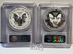 2 2013-W Silver Eagle 2-Coin Set First Strike PCGS Reverse PR70 & Enhanced MS70