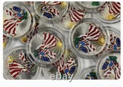2 American silver eagle Lady Liberty Painted Random Years. 999 Fine Silver