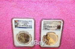 2 Aus Coin Lot, Both Ngc Mint State 70, Kang & W-t Eagle, One Signed By Mercanti
