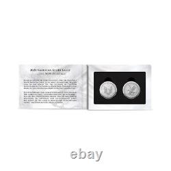 2-Coin Set 2021 American Silver Eagle New Heritage Set GEM BU