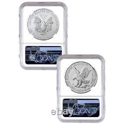 2-Coin Set 2021 American Silver Eagle T1 Last Day First T2 Production NGC