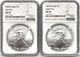 2 Coin Set 2024 And 2025 P Silver Eagle With Privy Ngc Ms70 Brown