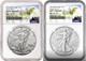2 Coin Set 2024 And 2025 P Silver Eagle With Privy Ngc Ms70 Er Mtn Presale