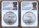 2 Coin Set 2024 And 2025 P Silver Eagle With Privy Ngc Ms70 Er Philly