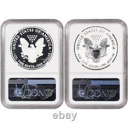 2 pc 2012 S American Silver Eagle Proof 75th Anniversary Set NGC PF70 Trolley