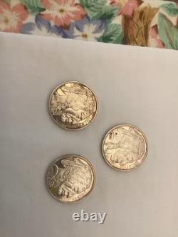 3 2001 Bison SILVER DOLLARS 1 OZ American Buffalo Silver Eagle Lot of 3