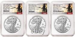 3 Coin Set, 2025 Silver Eagles 250th Anniversary Privy NGC PF69 FR 250