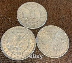 3 Complete Mint Set 1921 P/D/S Morgan Silver Dollar 90% Eagle Last Year Issue
