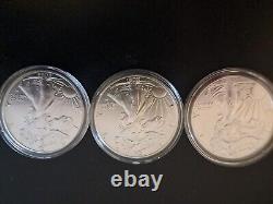 3 Uncirculated silver eagles