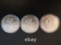 3 Uncirculated silver eagles