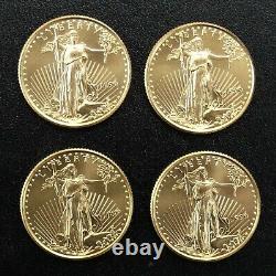 4 BU 1999 Gold American Eagles ¼ oz. Each-a Total of 1 ozt of FINE Gold Lot 104