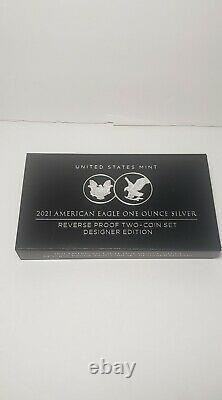 American Eagle 1oz Silver Reverse Proof Two-Coin Set Designer Edition In Hand