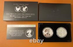 American Eagle 2021 One Ounce Silver Reverse Proof Two-Coin Set
