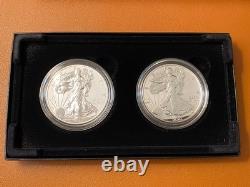 American Eagle 2021 One Ounce Silver Reverse Proof Two-Coin Set