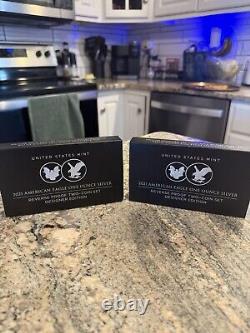 American Eagle 2021 One Ounce Silver Reverse Proof Two-Coin Set 21XJ