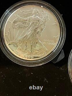 American Eagle 20th Anniversary Silver Coin Set Of 3, With Mint Box And COA