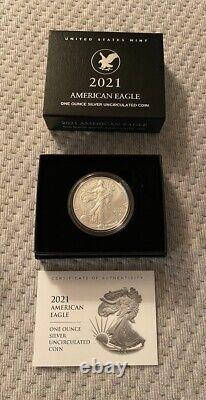 American Eagle US Mint 3 silver coins 2018 (18EA), 2019 (19EG), 2021 (21EGN) new