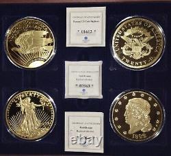 American Mint Gold Dresm Set Of Four Jumbo Gold Eagle Liberty Coins With Case