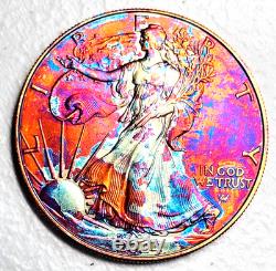 American Silver Eagle (1 Oz. 999) Monster Rainbow Toning Gem Uncirculated 2026