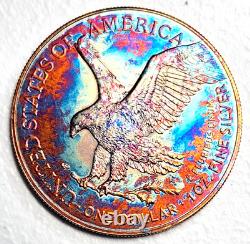 American Silver Eagle (1 Oz. 999) Monster Rainbow Toning Gem Uncirculated 2026