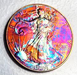 American Silver Eagle (1 Oz. 999) Monster Rainbow Toning Gem Uncirculated 2026