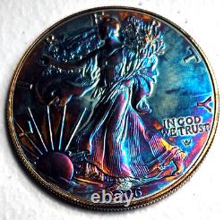 American Silver Eagle (1 Oz. 999) Monster Rainbow Toning Gem Uncirculated 2026