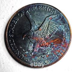 American Silver Eagle (1 Oz. 999) Monster Rainbow Toning Gem Uncirculated 2026
