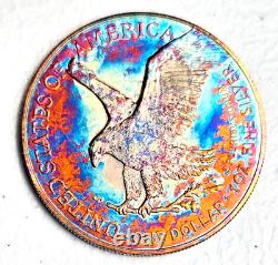 American Silver Eagle (1 Oz. 999) Monster Rainbow Toning Gem Uncirculated 2026