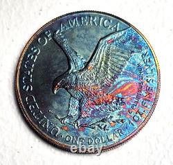 American Silver Eagle (1 Oz. 999) Monster Rainbow Toning Gem Uncirculated 2026