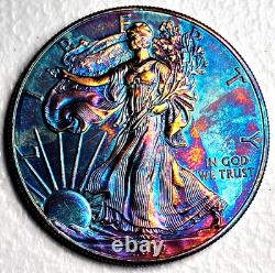 American Silver Eagle 2012 (1 Oz. 999) Monster Rainbow Toning Gem Uncirculated