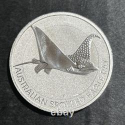 Australia $2 Spotted Eagle Ray 1.5 oz. 9999 Fine Silver Coin Elizabeth II 2021
