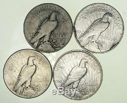 Bulk Lot CULL (4) 1922-1925 Peace Silver Dollar 90% Eagle Collection 1/5 Roll