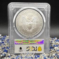 Burnished 2008 (W) $1 Silver Eagle PCGS SP70 Blue Classic Label Spotless Mint