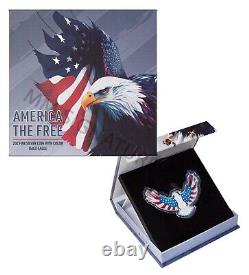 Colorized Bald Eagle America the Free 2 oz. 9999 Fine Silver Coin PAMP Suisse