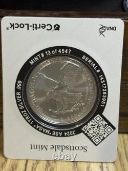 Donald Trump 2024 1 oz American Silver Eagle with MAGA Privy. 999 #13 Of 4547