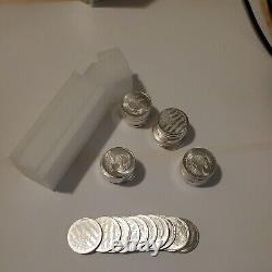 Eagle American Flag Silver Bullion Tube of 1/10 oz Silver Rounds 50 Coins 1 Roll