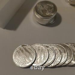 Eagle American Flag Silver Bullion Tube of 1/10 oz Silver Rounds 50 Coins 1 Roll