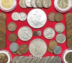 GOLD PLATINUM & SILVER Bullion US Coin Collection Lot 1 OZ. 999 Eagle 100+ Coins