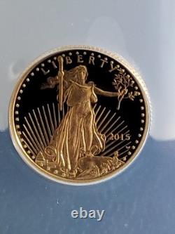 Gorgeous 2015-W 1/10th oz American Gold Eagle $5 ANACS PR70 DCAM