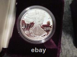 LOT-14 US MINT AMERICAN EAGLE SILVER PROOF COINS 1986-2000-MISSING 96/99 (2-90s)