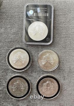 LOT OF 5 DIFFERENT DATES, SILVER AMERICAN EAGLE COINS BU Condition